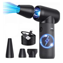 Plumero de Aire Comprimido de 180.000 RPM, Turboventilador de Chorro, 3 Velocidades, Ajustable, Inalámbrico, para Limpieza de Coche y Hogar.
