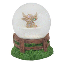 Snow Globe Glitter Highland Cow Soaking Christmas Season Rustic Decor Gift Idea