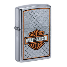 Zippo Harley Davidson Lighter Tread Plate Silver Windproof Flame Fuel Refillable