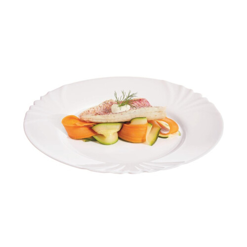 Luminarc Cadix 19.5cm Opal Glass White Side Food Server Plate 2