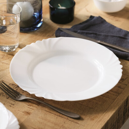 Luminarc Cadix 19.5cm Opal Glass White Side Food Server Plate 1