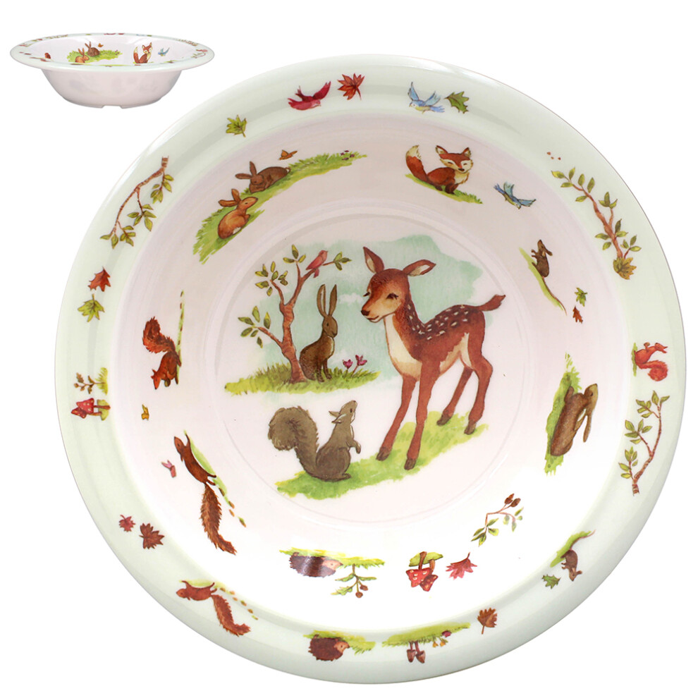 Forest Friends Food Bowl Kids Woodland Animal Design Deer Squirrel Rabbit Dish Lesser & Pavey