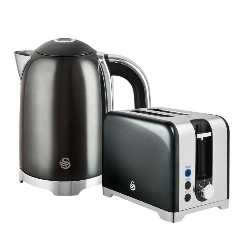 Swan Solace Electric Kettle & Toaster Graphite 1.7L Rapid Boil 7-Browning Levels - Image 2