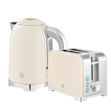 Swan Solace Electric Kettle & Toaster Cream 1.7L Rapid Boil 7-Browning Levels