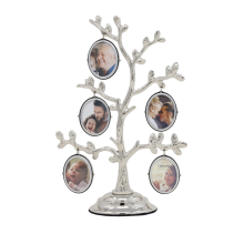 Collage Frame Family Tree Silverplated Photograph Snapshot Display Home Decor
