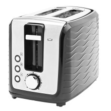 Progress Wave Textured 2-Slice Toaster Reheat Defrost Cancel Crumb Tray Black