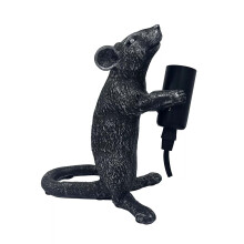 Desk Lamp 3D Resin Black Mouse Design Novelty Bulb Electric Bedside Lamp 18cm