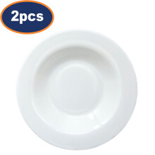 Deep Plate 22cm White Pasta Plate Glass Zenix Intensity Non-Porous Dinner 2Pcs