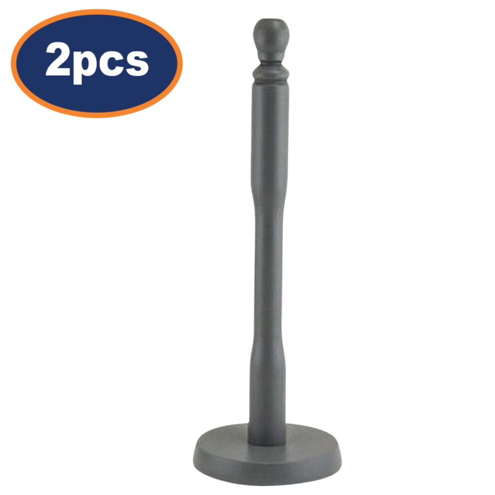 Apollo Housewares Paper Towel Holder Wooden Tissue Roll Dispenser Rack Pole Grey Standing 2Pcs