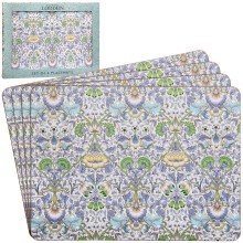 Placemats 4pcs Cork Back Lodden W.Morris Floral Print Surface Protect Tableware
