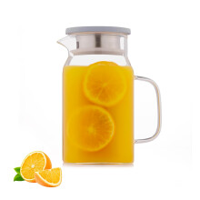 Kilner Glass Jug 1.2 Litre Clear Stainless Steel Lid Dual Pouring Gift Boxed