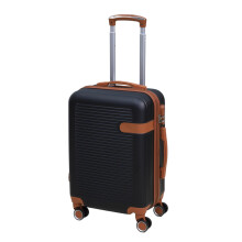 Travel Suitcase 20" Vienna Black Expandable Luggage Trolley 360 8-Wheel Hard ABS