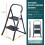Ladder 2-Tread Step Rubber Non-Slip Lightweight Sturdy Alloy Frame 150kg Max 2