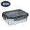 Glass Food Storage Container Plastic Lid 620ml Medium Clip Lock Oven Safe 2Pcs 1