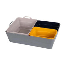 Flexible 4pc Storage Basket Set Stackable Assorted Sizes & Colours Storage Boxes