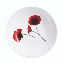 Side Plate Bertille Round 18cm Opal Glass White Floral Design Dishwasher Safe