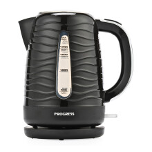 Progress Wave Textured Electric Kettle 1.7L Auto Shut-Off Boil-Dry Sensor Black