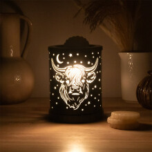 Desire Aroma Lamp Black Highland Cow Electric Wax Melt Oil Burner Animal Gift