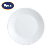 Dessert Plate Luminarc Zelie White Glass 18cm Salad Side Dish Crockery Set of 6