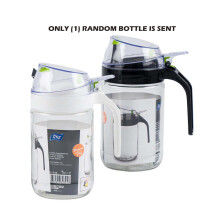 Oil Bottle 660ml Round Glass Dispenser Assorted Black / White Pourer Lid Oil Jar