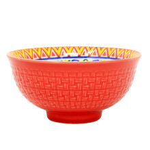 Dessert Bowl Stoneware Red Mandala 12cm Snacks Pudding Fruits Bowl Decorative