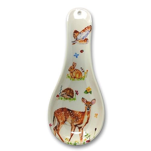 Woodland Wildlife Animals Melamine Spoon Rest Kitchen Tool Tableware Watercolour 2