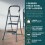 Ladder 3-Tread Step Rubber Non-Slip Lightweight Sturdy Alloy Frame 150kg Max 2