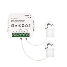 ZigBee WiFi Energiemeter Bidirectioneel met Stroomtang Tuya App Monitor Vermogen 80A 240V, 2 Kanalen 2CT