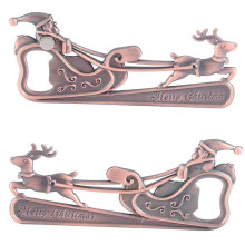2PCS Christmas Alloy Bottle Opener, Christmas Party Decoration Gift, Party with Gift Box for Friends,Family