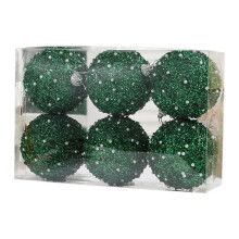 8 Cm/6 StüCk Perlen-Diamant-Pailletten-Weihnachtskugel-Etui, Zuhause, GeschäFt, Urlaub, Party-AnhäNger, Weihnachtsbaum-HäNgedekoration, 6