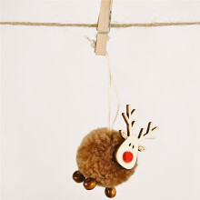 12PCS Christmas Deer Pendant Xmas Tree Decorative Hanging Wooden Party Decor Home Christmas Cute Deer Crafts