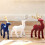 2 White Christmas Pendant Christmas Tree Decorative Deer Ornaments White 2
