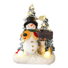 Luminous Christmas Music Rotating Santa Claus Tree Christmas Ornaments Resin Crafts Christmas Home Decoration B