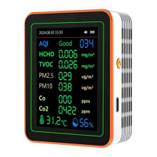 12 in 1 Luchtkwaliteitsmonitor PM2.5 PM10 Deeltjesteller met Alarm CO-Detector CO-Meter voor Thuis, Kantoor of School Wit