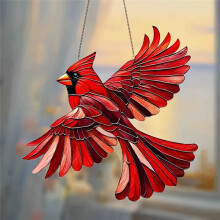 Mythical Fire Phoenix Painting Christmas Ornaments Sun Catcher Visor Acrylic Window Decoration Porch Pendant