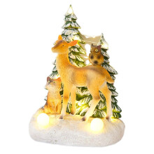Lichtgevende Kerstmuziek Roterende Kerstman Boom Kerstversiering Hars Ambachten Kerst Huisdecoratie C