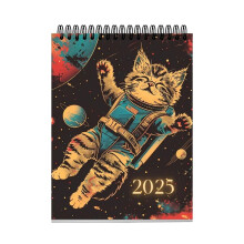 Space Cat Calendar Pet-Themed Wall Hanging Calendar 2025 Cat Calendar Perfect For Memorable Gifts