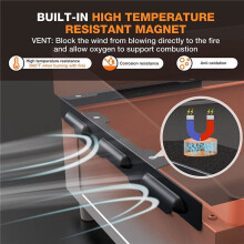 Wind Guards for 36 Inch Griddle, Magnetic Wind Screens, BBQ Griddle Accessories, Heat Shield for Side Table Black