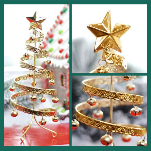 Iron  bell  Christmas tree desktop simulation Christmas tree display Christmas decorations As Shown 1