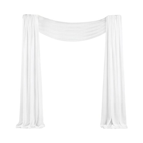 Tecido para Cortinas de Arco de Casamento 29,5 Polegadas X 26,25 Pés Cortinas Transparentes Brancas para Cerimônia de Casamento