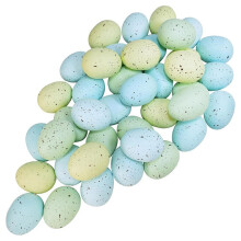 40 Œufs de Pâques Artificiels en Mousse Mouchetée, Œufs Décoratifs Vert Pastel et Bleu, 5,3 cm, pour Décoration de Table de Pâques Neutre