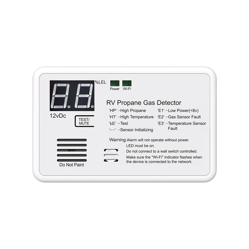 Propane Gas Detector,Digital Rv Propane Gas Detector, Using 12V, 85Db Loud Alarm, Suitable For Homes And Rvs 4711052585495