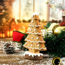 Resin Gingerbread Christmas Tree Ornament, Winter Home & Study Room Tabletop Decor Gingerbread Christmas Tree Ornaments