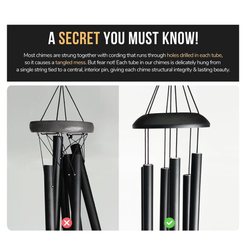 Wind Chimes for Outside, 3 Replaceable Wind Catchers, Wind Chime with Deep Tone,Large Windchime, Windchimes Outdoors 2