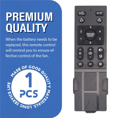 Ceiling Fan Remote Control Kit with 6 Speed Settings, Replacement Ceiling Fan Remote, Dimming Controls, 110-265V 1
