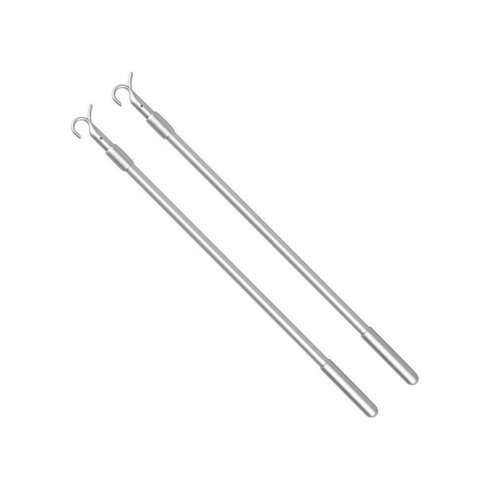 Easy Pull Telescopic Draw Blind Tilt Wand, 13-24In Length Adjustable Blinds Rod, Down & Clothes Hanger Hook Pole 2Pcs 6033934438742