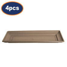 4pcs 37cm Taupe Venetian Planter Saucer Drip Drain Tray Rectangle Water Garden