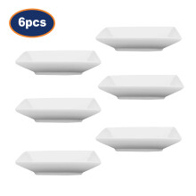 Dipping Dish Bowl Porcelain 6Pcs Square White Soy Sauce Chutney Dips Vitrified