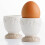 Ceramic Egg Cups 2pcs Cream Hand Painted Hard Soft Boiled Egg Holders Breakfast 4