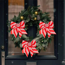 Christmas Bows 12 Pieces Red and White Festive Decorations Christmas Bows Decorations for Garland Outdoor Wedding Party